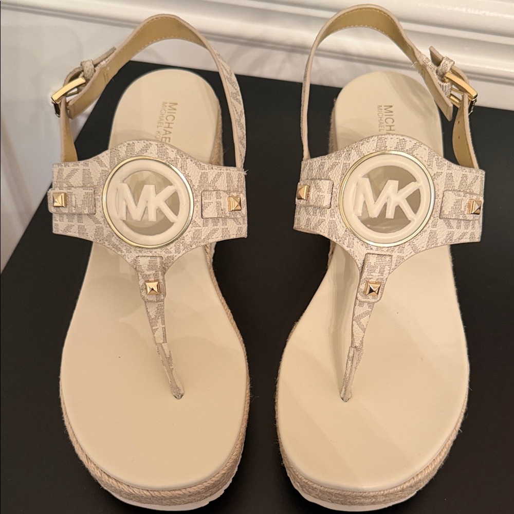 Michael Kors Beige Logo Sandals